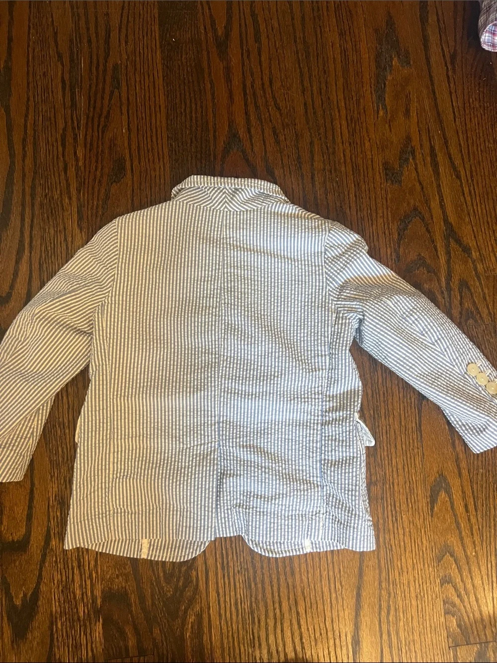 Polo by Ralph Lauren Light Blue & White Striped Seersucker Blazer